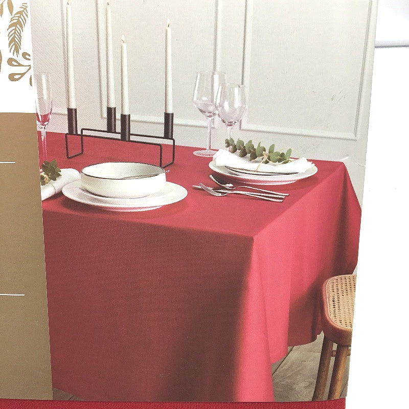 Peppertree Hotel Collection Cotton 10-12 Seater Oblong Red Tablecloth 1.5x3m NEW