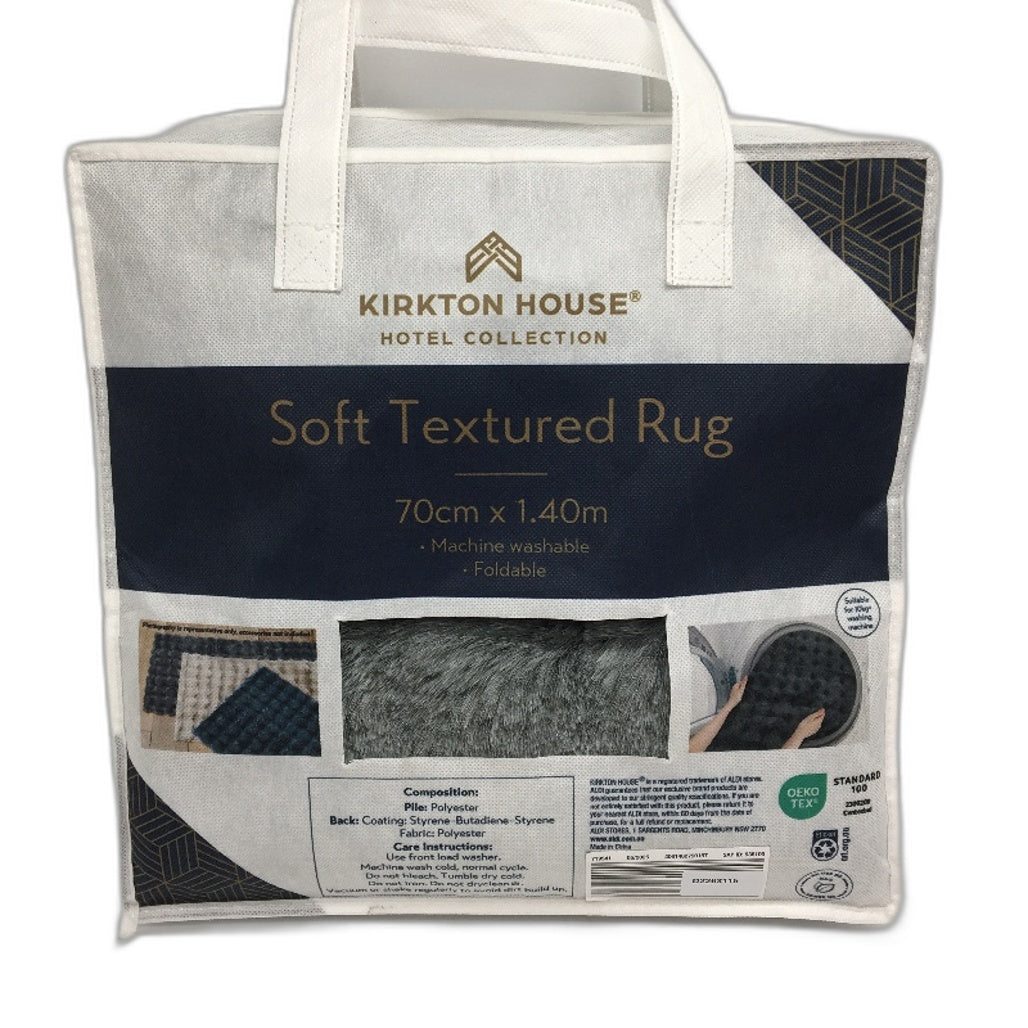 Kirkton House Soft Textured Machine Washable & Foldable Floor Rug 70 x 140cm NEW