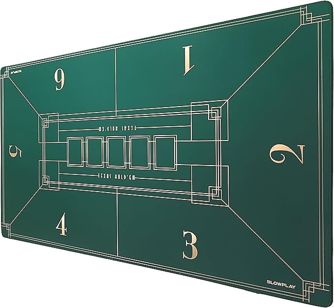 Slowplay Nash 120x70 cm Texas Hold'em Poker Mat Green 6 Players NEW