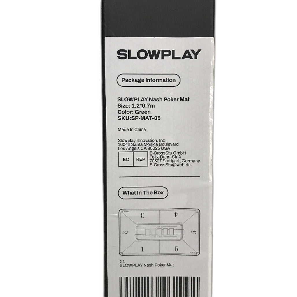 Slowplay Nash 120x70 cm Texas Hold'em Poker Mat Green 6 Players NEW