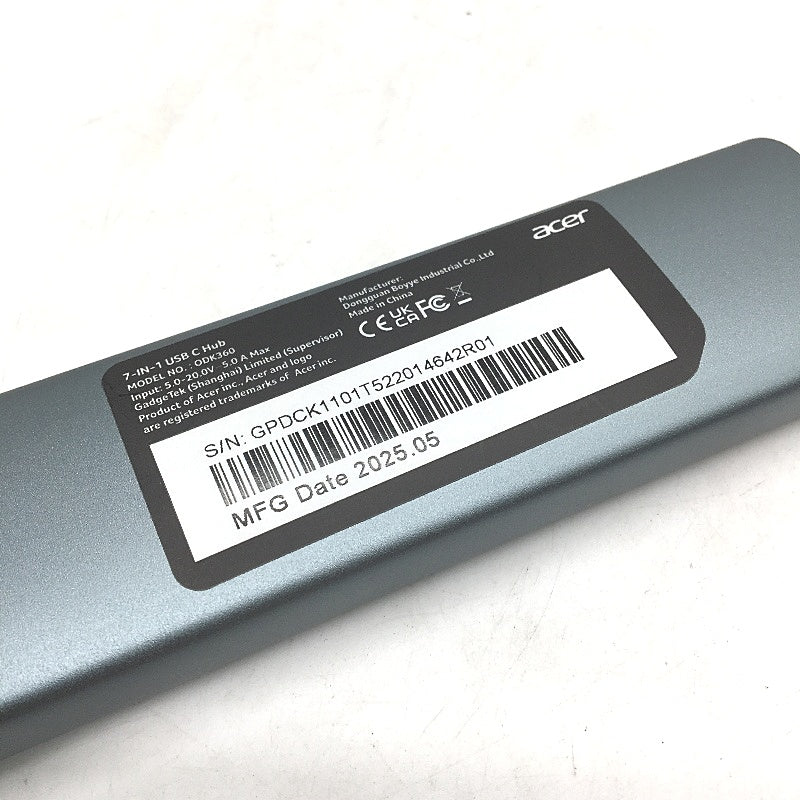 Acer USB C Hub 7 In 1 Multiport Adapter For Laptop 4K USBC To HDMI Splitter NEW