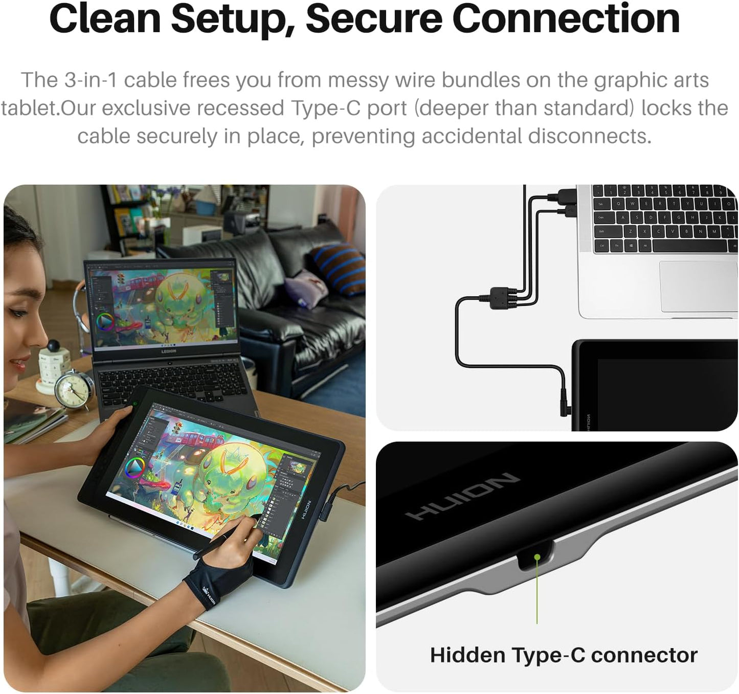 HUION Kamvas Pro 16 Drawing Tablet With Screen Model GT 156 Smart Touch Bar