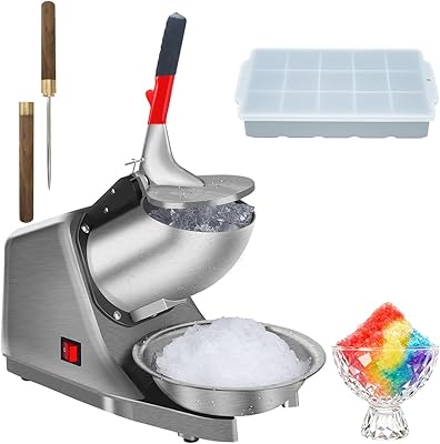 Roedeer High Power Ice Crusher Shaved Ice Machine Stainless Steel Blade 300W