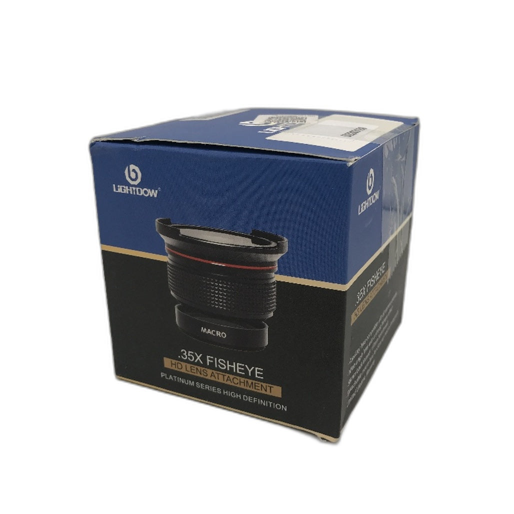 Lightdow Universal 52MM 0 35X Fisheye Wide Angle Lens With Caps & Pouch NEW