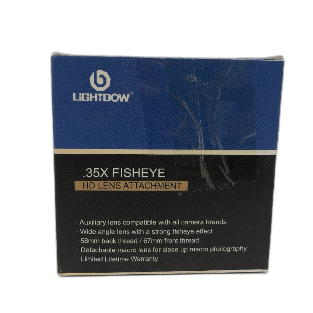Lightdow Universal 52MM 0 35X Fisheye Wide Angle Lens With Caps & Pouch NEW
