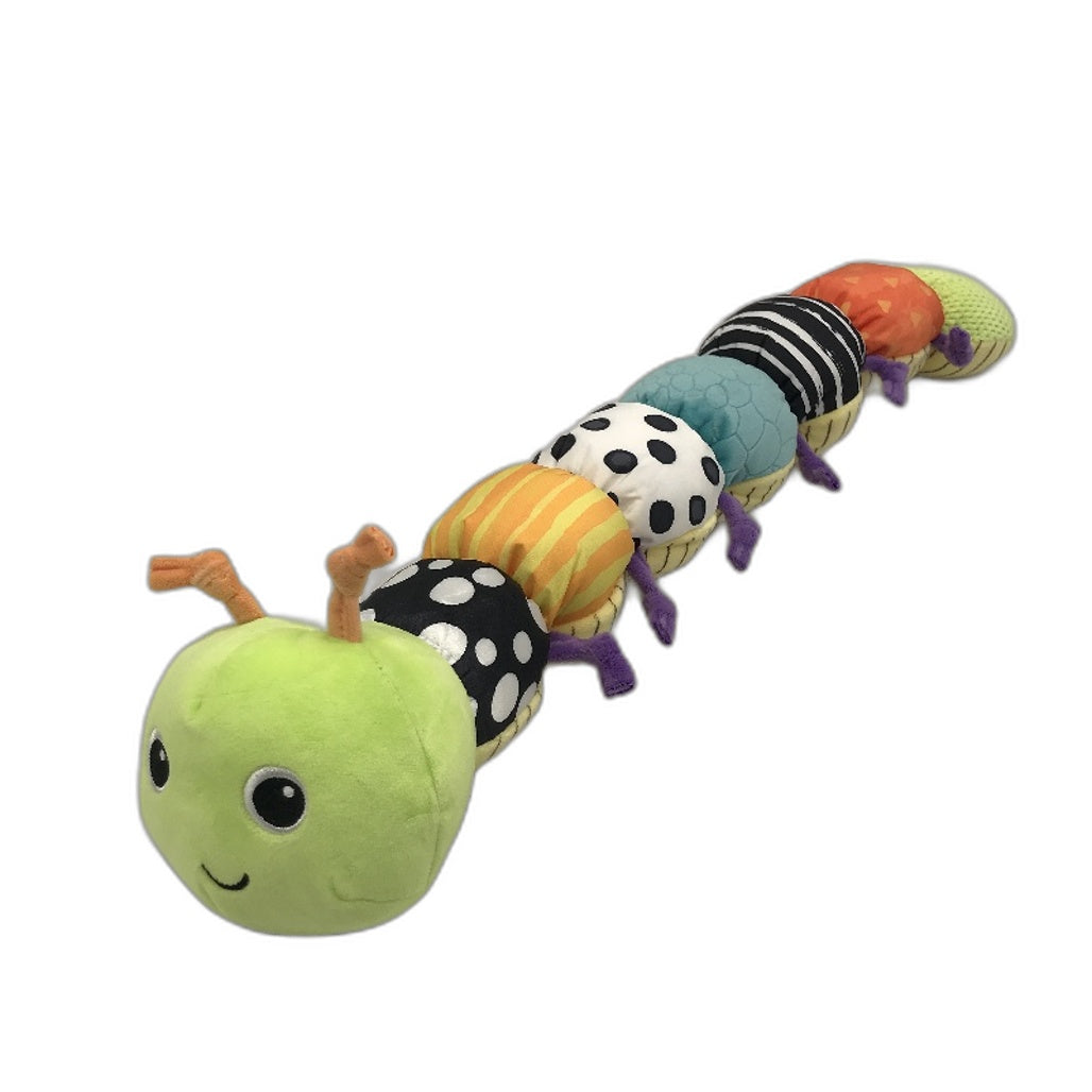 Baby Musical Caterpillar Sensory Plush Toy With Hidden Music Button In Head NEW