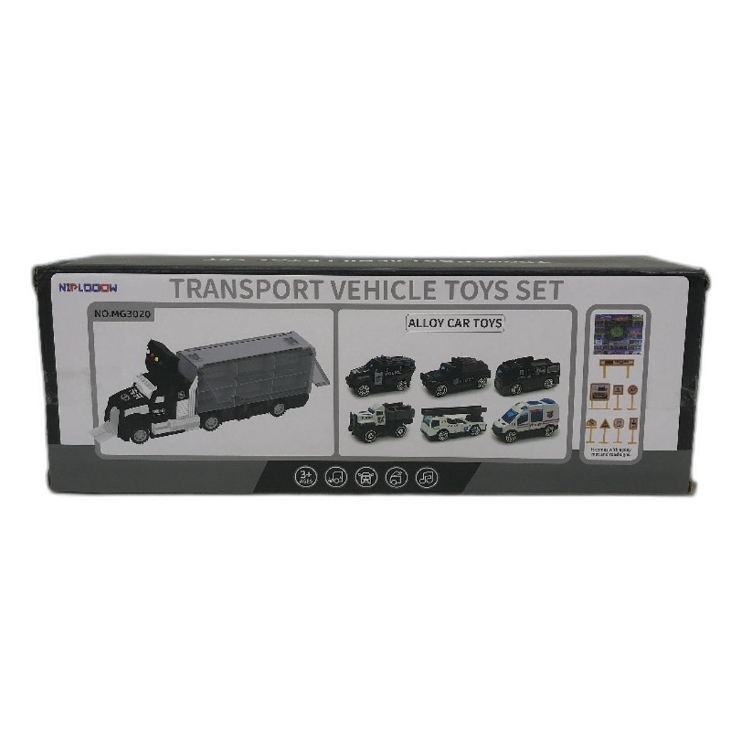 NIPLOOOW Transport Vehicle Truck Toy Set With Play Mat Die-Cast Cars Age 3Y+ NEW