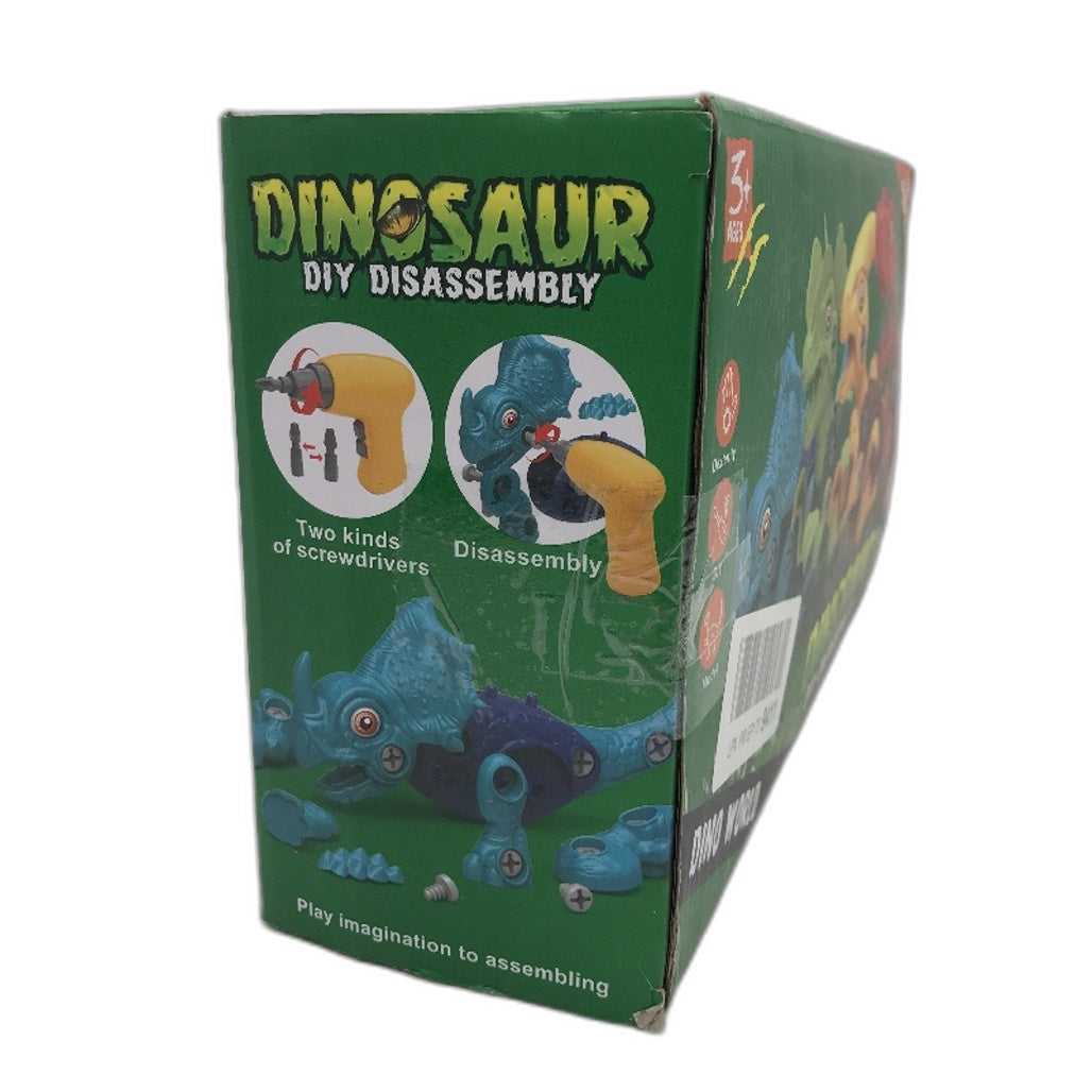 Dino World 4 Pk Dinosaur DIY Assembly Toy With Electric Screwdriver Age 3Y+ NEW