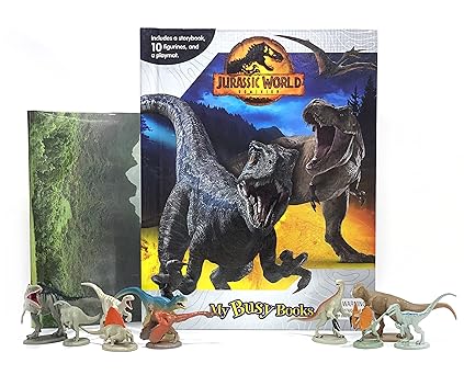 Phidal My Busy Book Jurassic World Storybook Playmat & 10 Figurines NEW