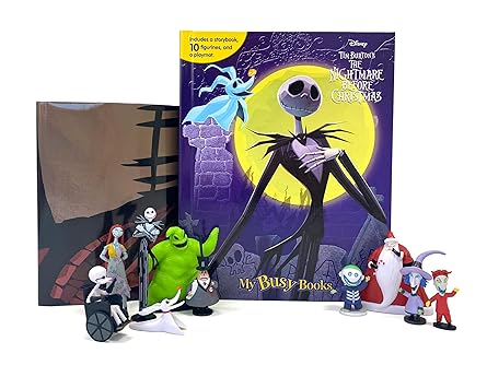 Phidal Busy Book The Nightmare Before Christmas Storybook Playmat 10 Figures NEW