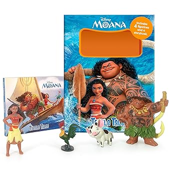 Phidal My Busy Book Disney Moana Tattle Tales Storybook With 4 Figurines NEW