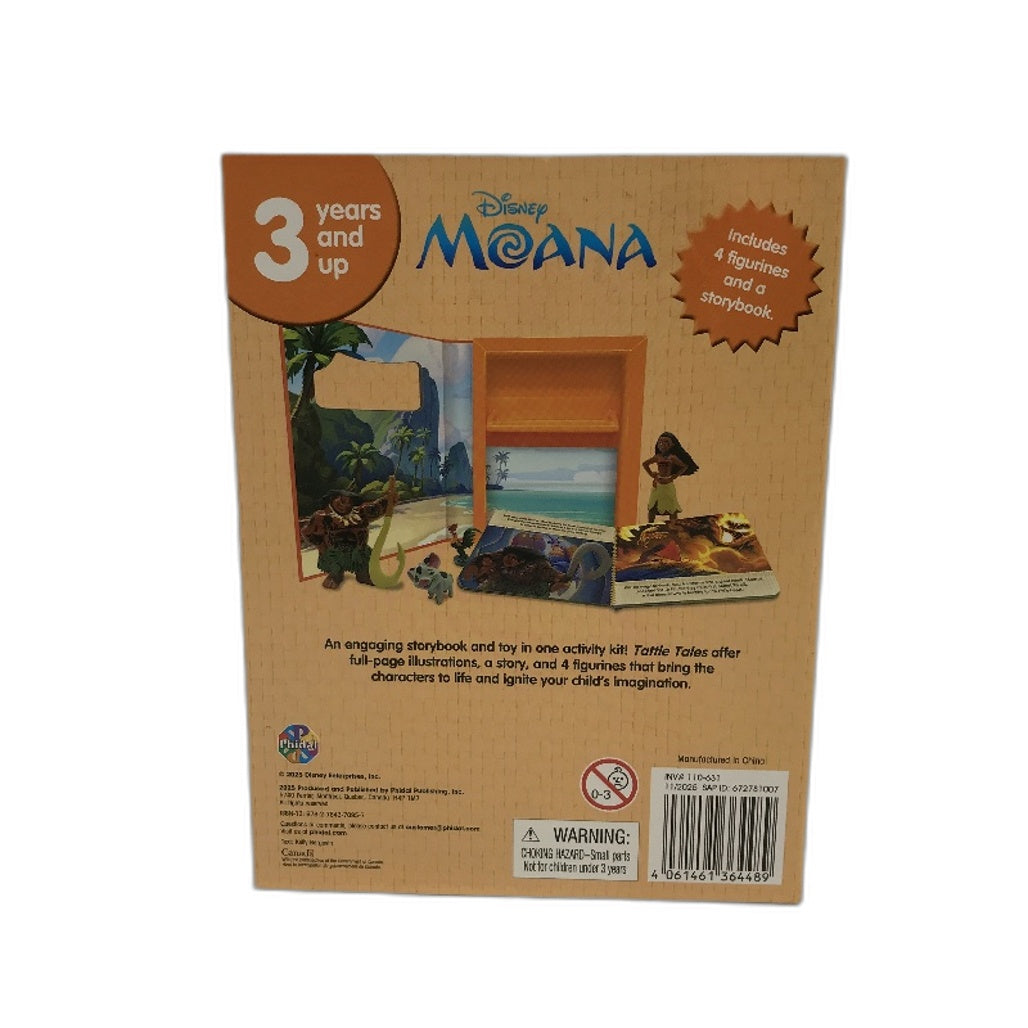 Phidal My Busy Book Disney Moana Tattle Tales Storybook With 4 Figurines NEW