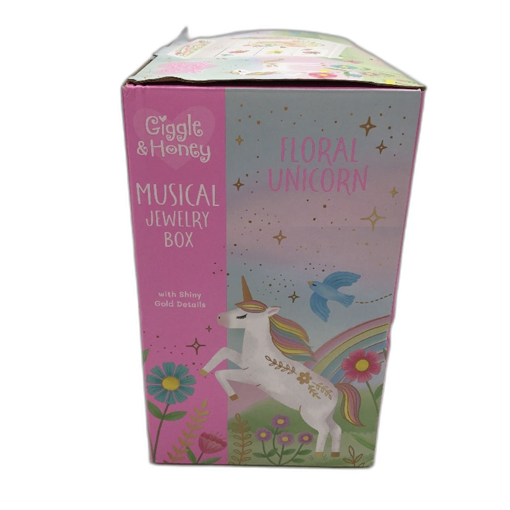Giggle & Honey Unicorn Musical Jewellery Organiser Box With Mirror Drawers NEW
