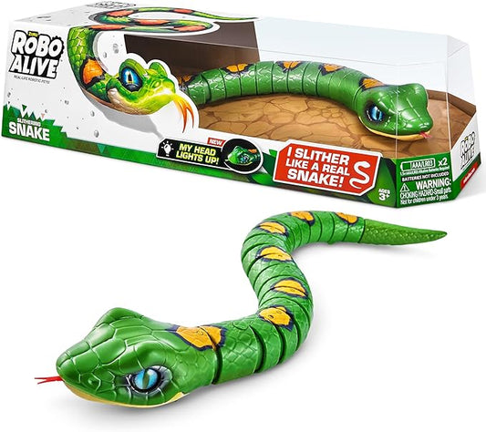 ZURU Robo Alive Slithering Snake Battery Powered Light Up Robotic Toys Green NEW
