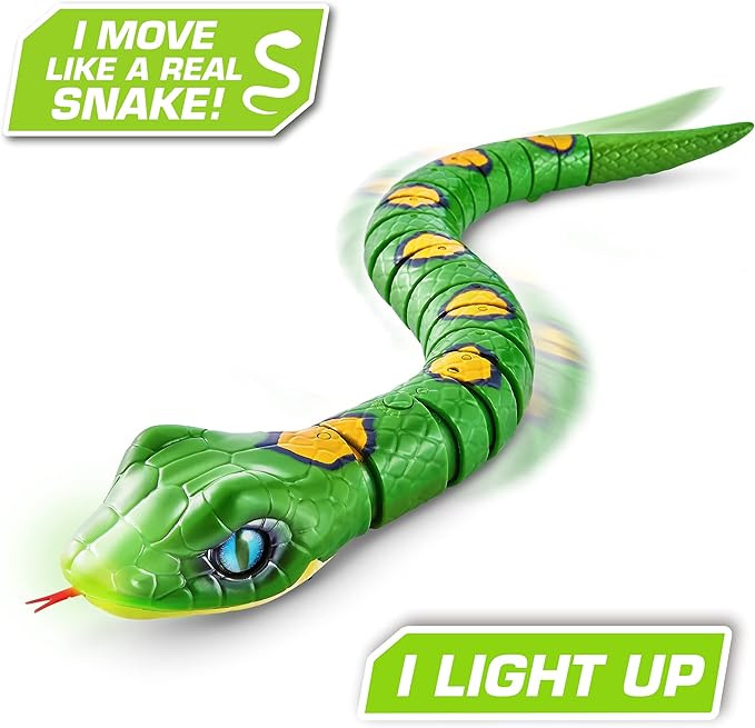 ZURU Robo Alive Slithering Snake Battery Powered Light Up Robotic Toys Green NEW