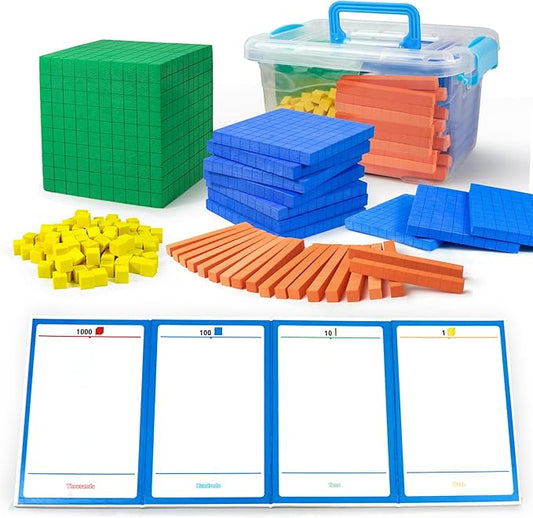 Foam Base Ten Blocks Set Counting Cubes Math Toys For Kids Early Education NEW