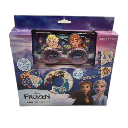 Disney Frozen Swim Set Combo Goggles Arm Floats Ring Beach Ball Age 3-6Y NEW