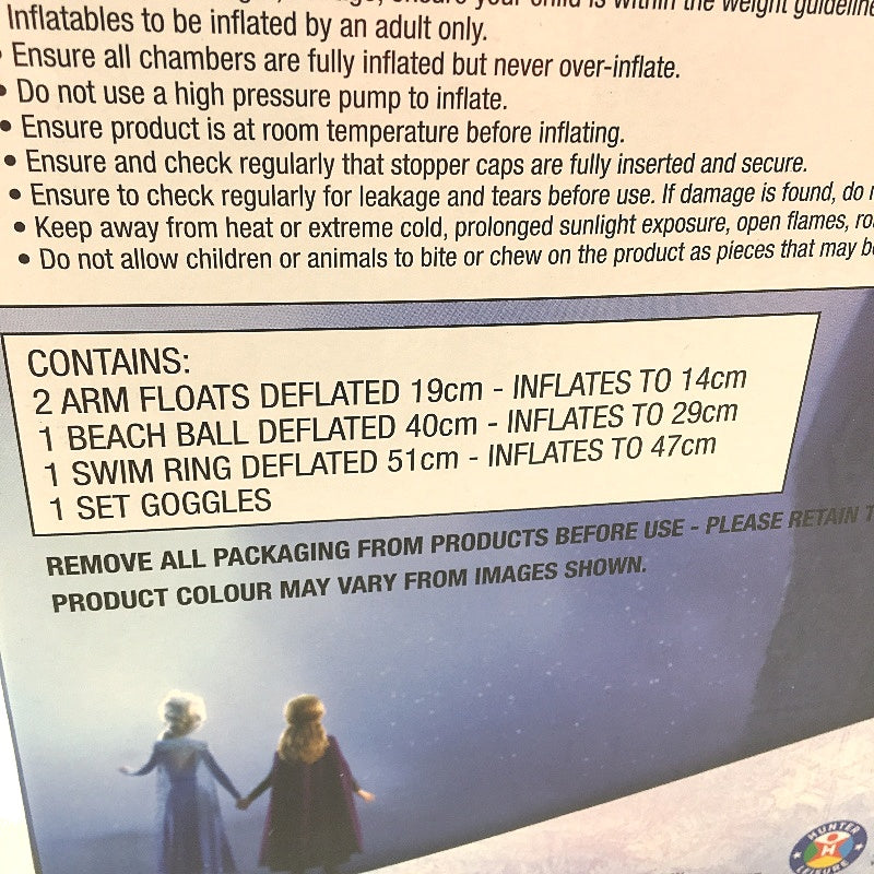 Disney Frozen Swim Set Combo Goggles Arm Floats Ring Beach Ball Age 3-6Y NEW