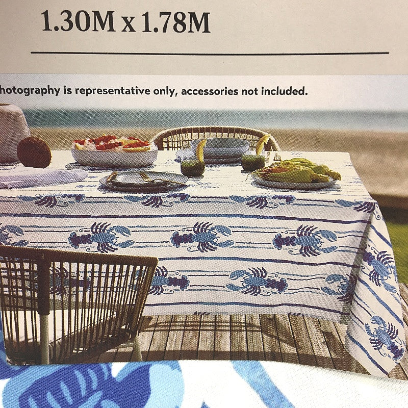 Peppertree Home Collection Blue Lobster Rectangle Tablecloth 130 x 178cm NEW