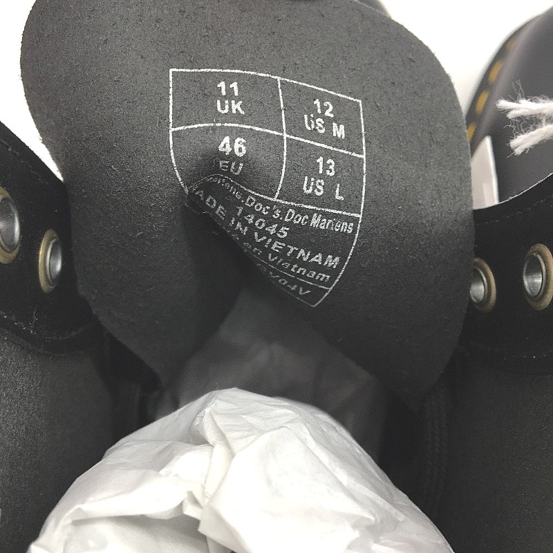 Dr Martins Black Vegan Synthetic Leather Boots Mens Size US12 UK11 EU 46 NEW