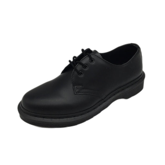 Dr Martins Black Black Leather Mono 1461 Lace Up Shoes M6 L7 UK5 EU 38 DEMO
