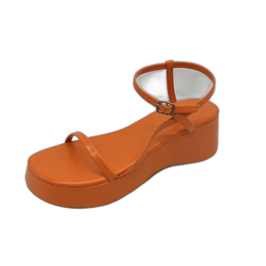 Alice In The Eve Orange Tangerine Lola Flatform Sandals Ladies Size US6 EU37 NEW