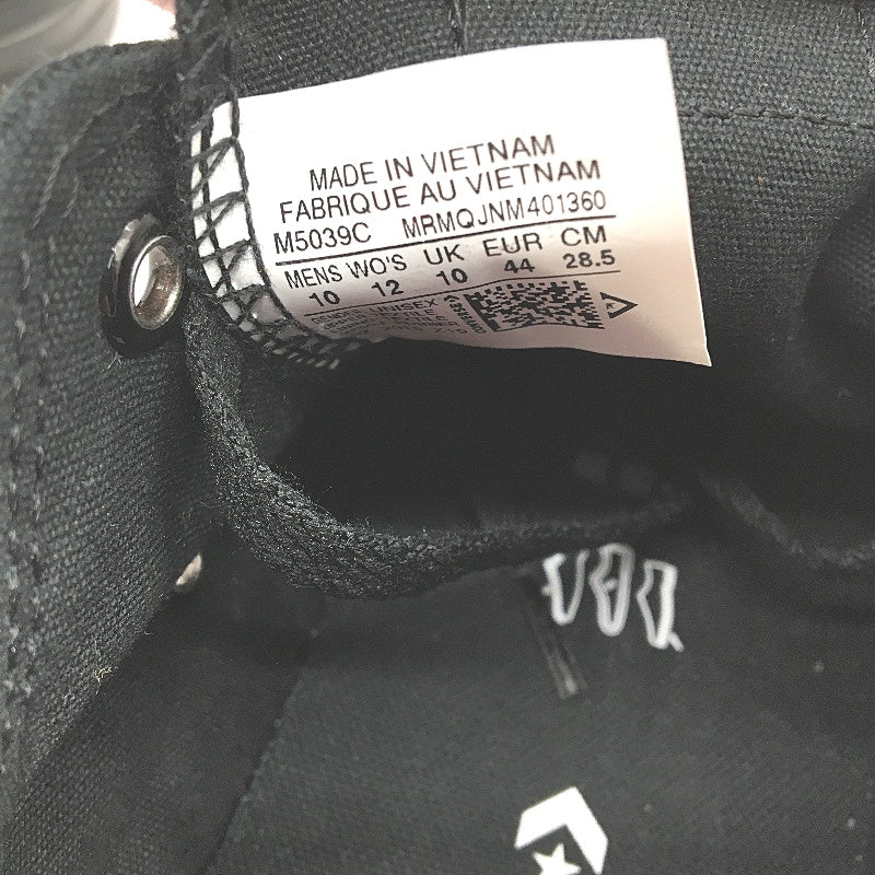 Converse All Star Solid Black Canvas Low Top Sneakers M10 L12 EU 44 NEW