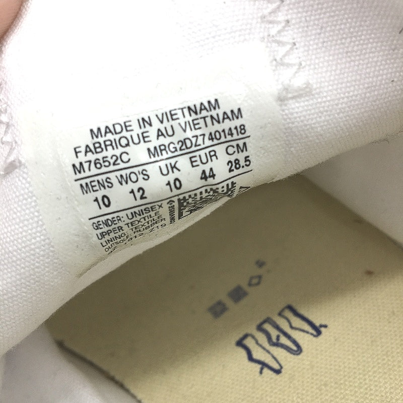 Converse All Star Chuck Taylor Canvas Low Top White Sneakers M10 L12 EU 44 NEW