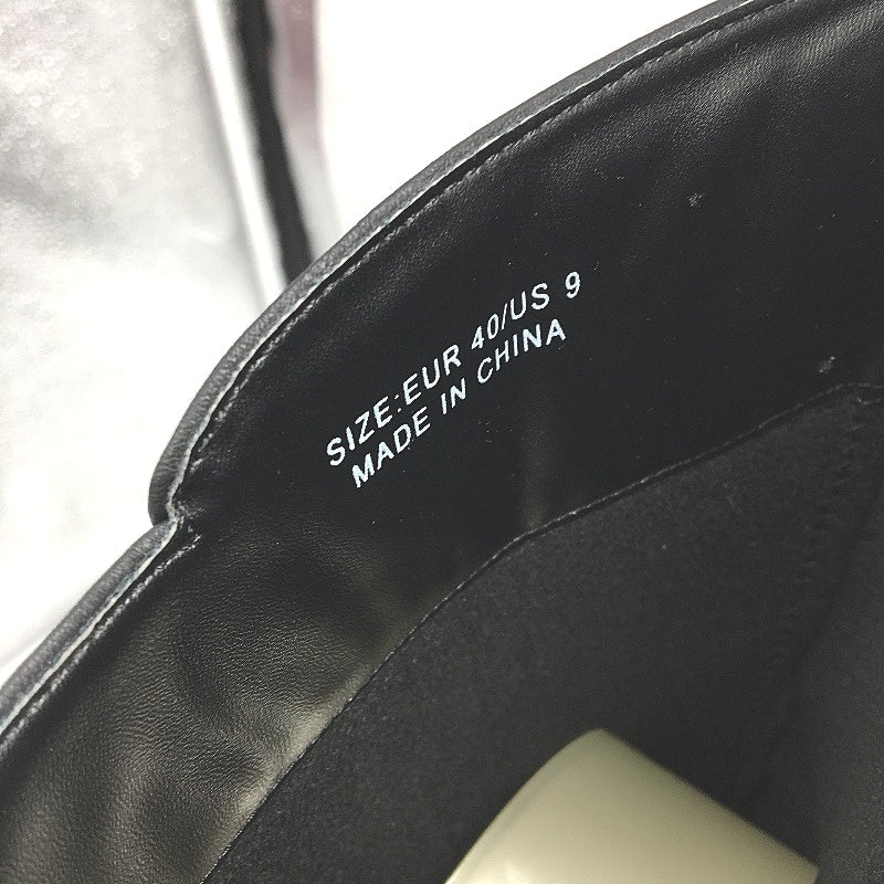 Hawkwell Black Faux Leather Wide Calf Low Heel Boots Ladies Size US9 EU 40 NEW