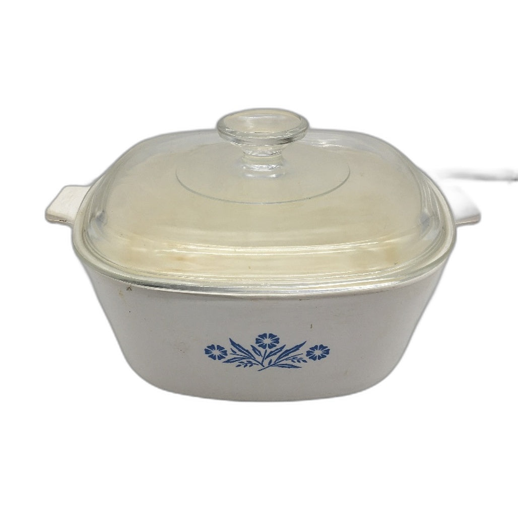 VINTAGE Corning Ware Made In Australia 4pt Blue Corn Flower Casserole Dish