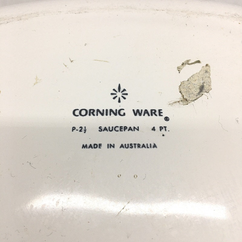 VINTAGE Corning Ware Made In Australia 4pt Blue Corn Flower Casserole Dish
