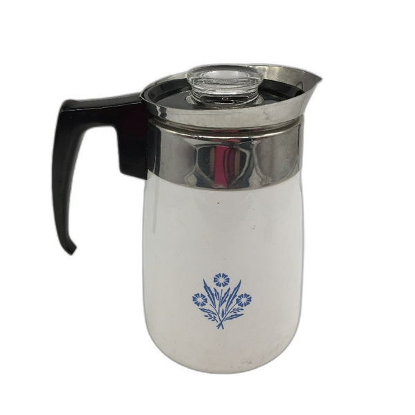 VINTAGE Corning Ware Made In Australia Blue Corn Flower 6 Cup Coffee Pot