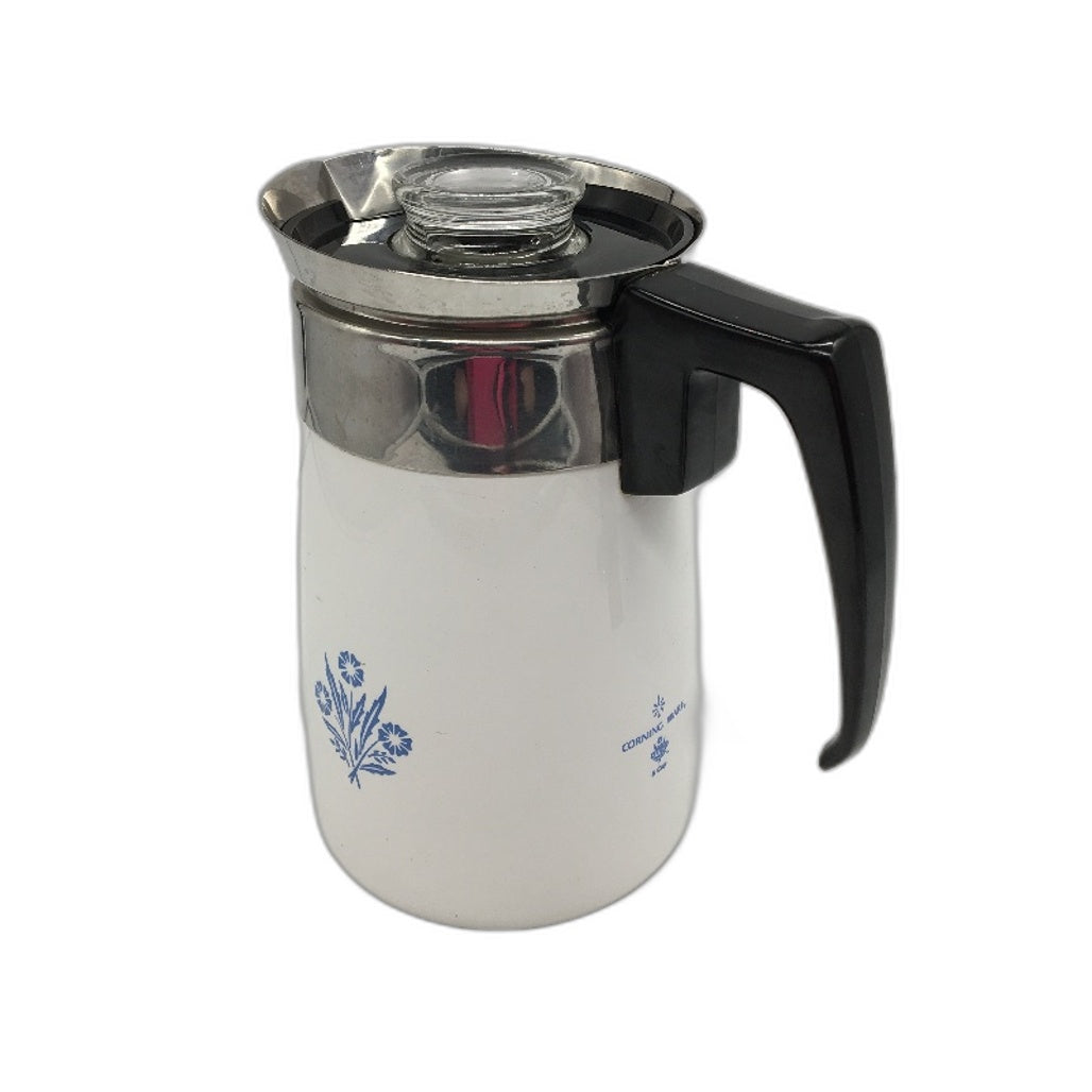 VINTAGE Corning Ware Made In Australia Blue Corn Flower 6 Cup Coffee Pot