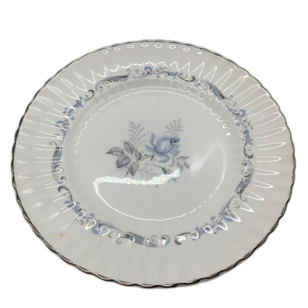 VINTAGE 14 Piece Paragon Fine Bone China Blue Morning Rose Small Plate Set
