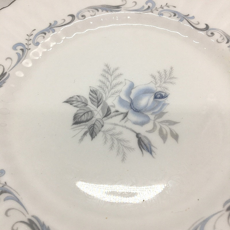 VINTAGE 14 Piece Paragon Fine Bone China Blue Morning Rose Small Plate Set