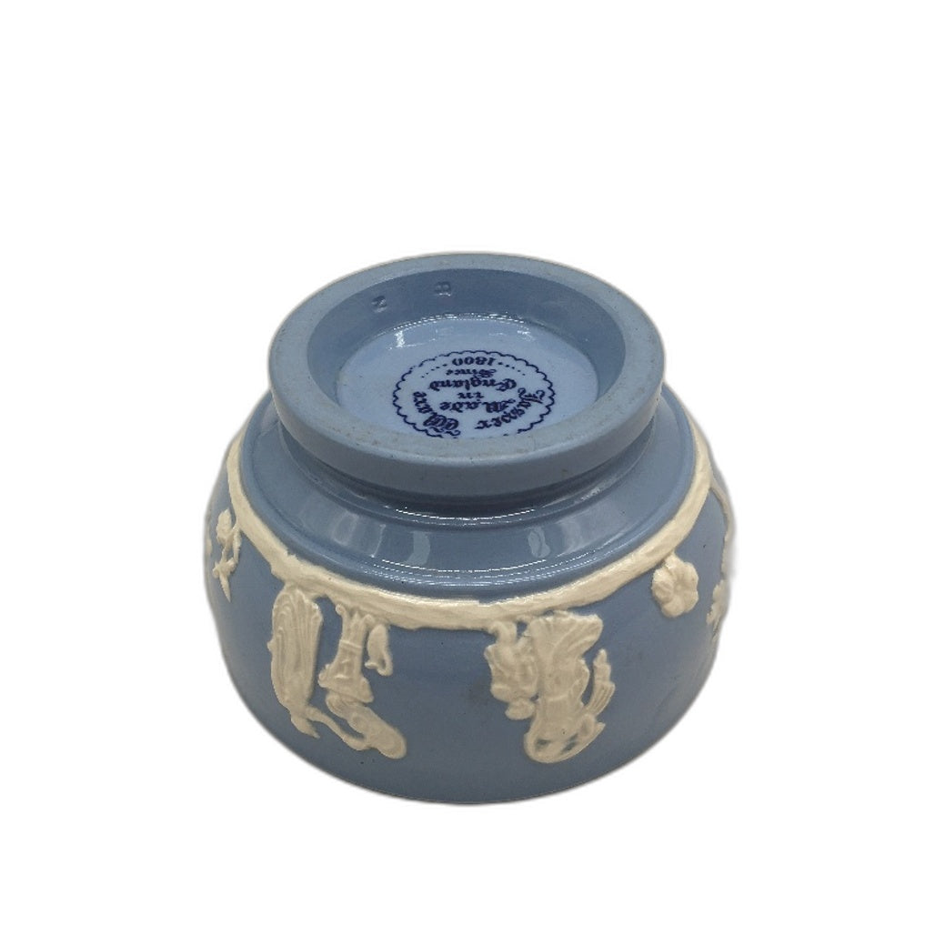 VINTAGE Jasper Ware Pottery Blue White Roman Motifs Made In England Small Bowl