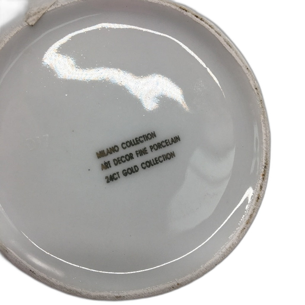 8Pce Milano Collection Art Decor Fine Porcelain 24ct Gold Plate Espresso Cup Set