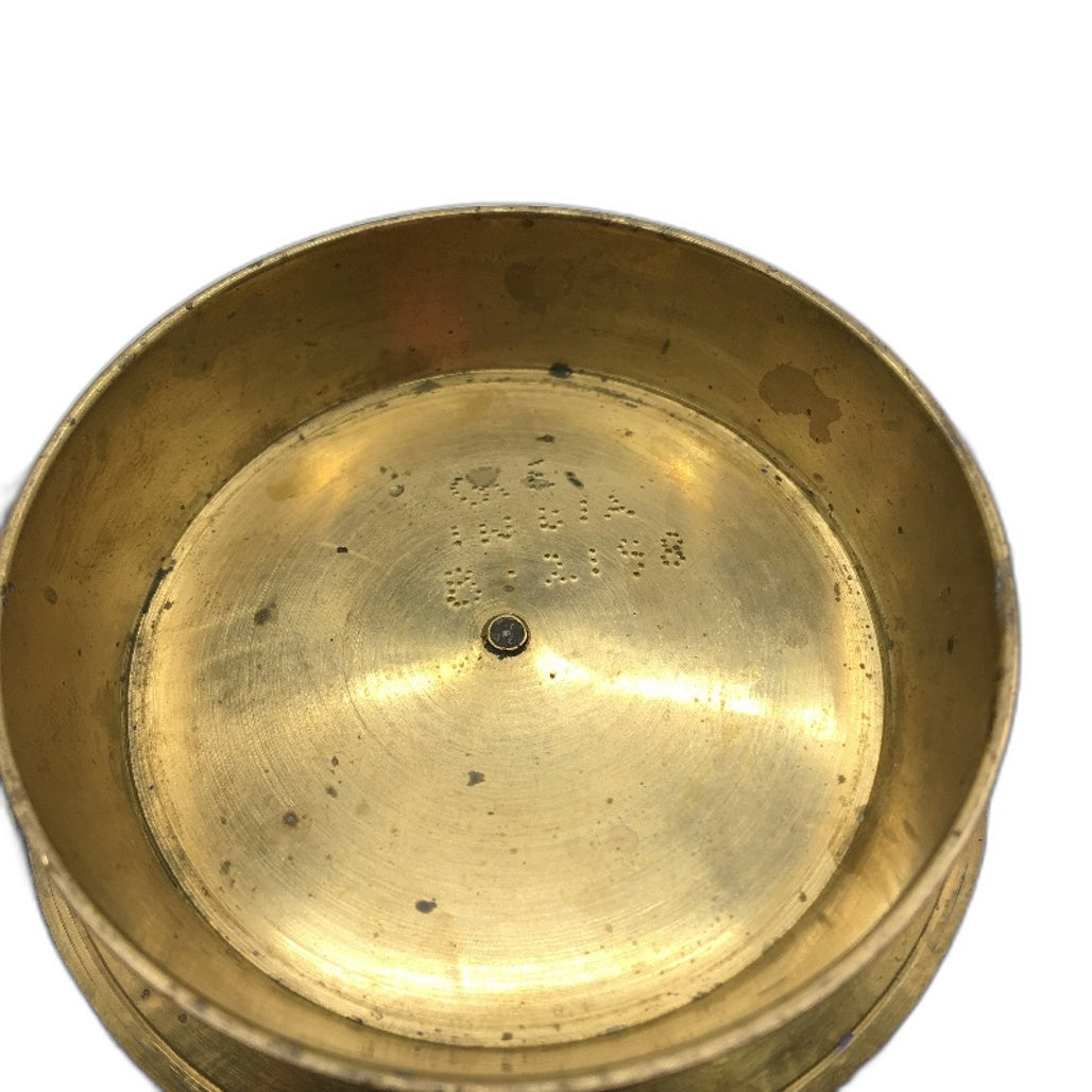 UNIQUE Hand Crafted Metal Made In India Blue Enamel Peacock Motifs Trinket Dish