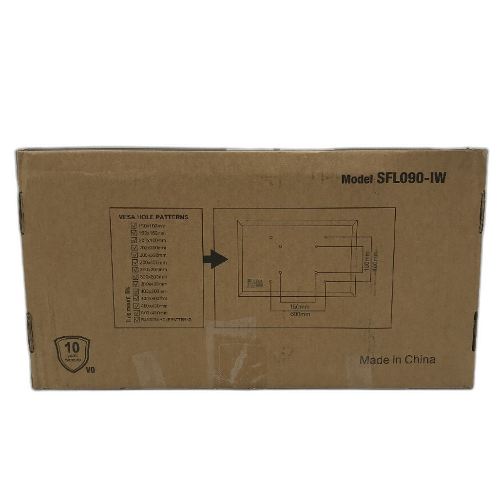 SFL090-IW VESA 600x400mm for 37-82 Inch Fixed TV Wall Mount up to 60kg NEW