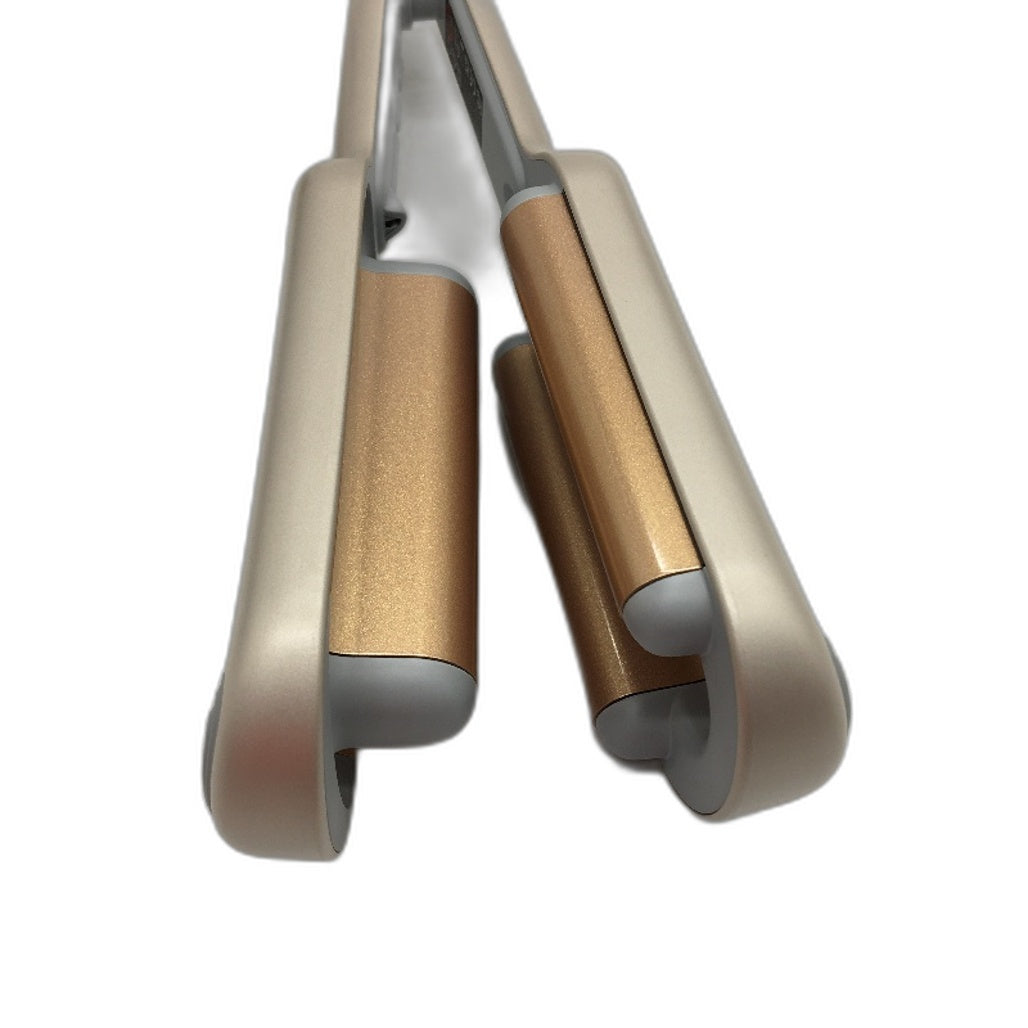 Tymo Rovy Wave W Shape Anti Scald Gold Curling Iron with Style Timer NEW