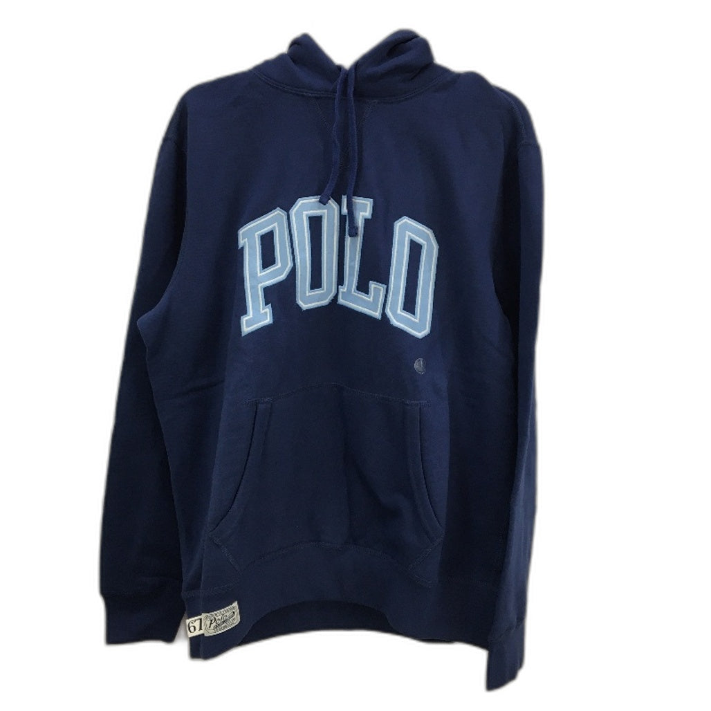Ralph Lauren Polo Embroidered Logo Blue Pullover Hoodie Mens Size Large NEW