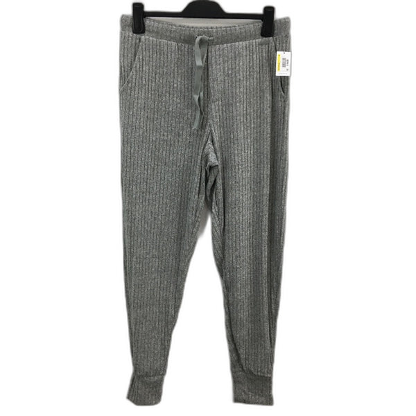 Calvin Klein Ribbed Drawstring Jogger Style Grey PJ Pants Ladies Size Medium NEW