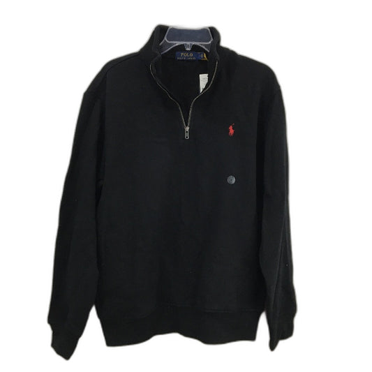 Ralph Lauren Polo Fleece Black Quarter Zip Jumper Mens Size Medium NEW