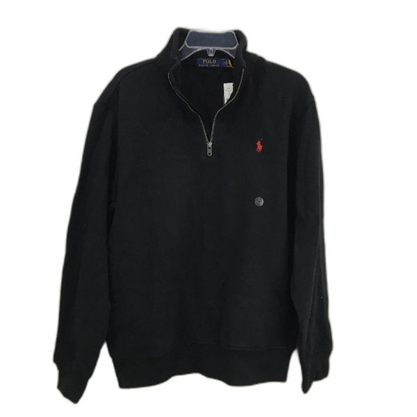 Ralph Lauren Polo Fleece Black Quarter Zip Jumper Mens Size Medium NEW