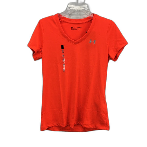 Under Armour Tech V Neck Neon Red Training Shirt Ladies Size Small NEW