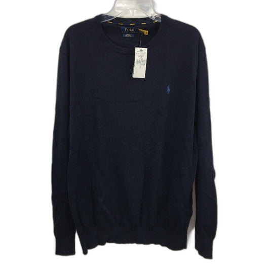 Polo Ralph Lauren Slim Fit Navy Pima Cotton Crew Neck Sweater Mens Size 2XL NEW