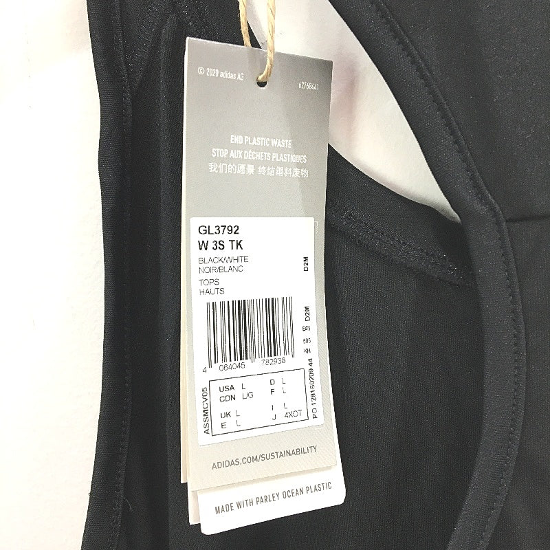 Adidas Designed 2 Move 3 Stripes Black Sport Tank Top Ladies Size Large NEW