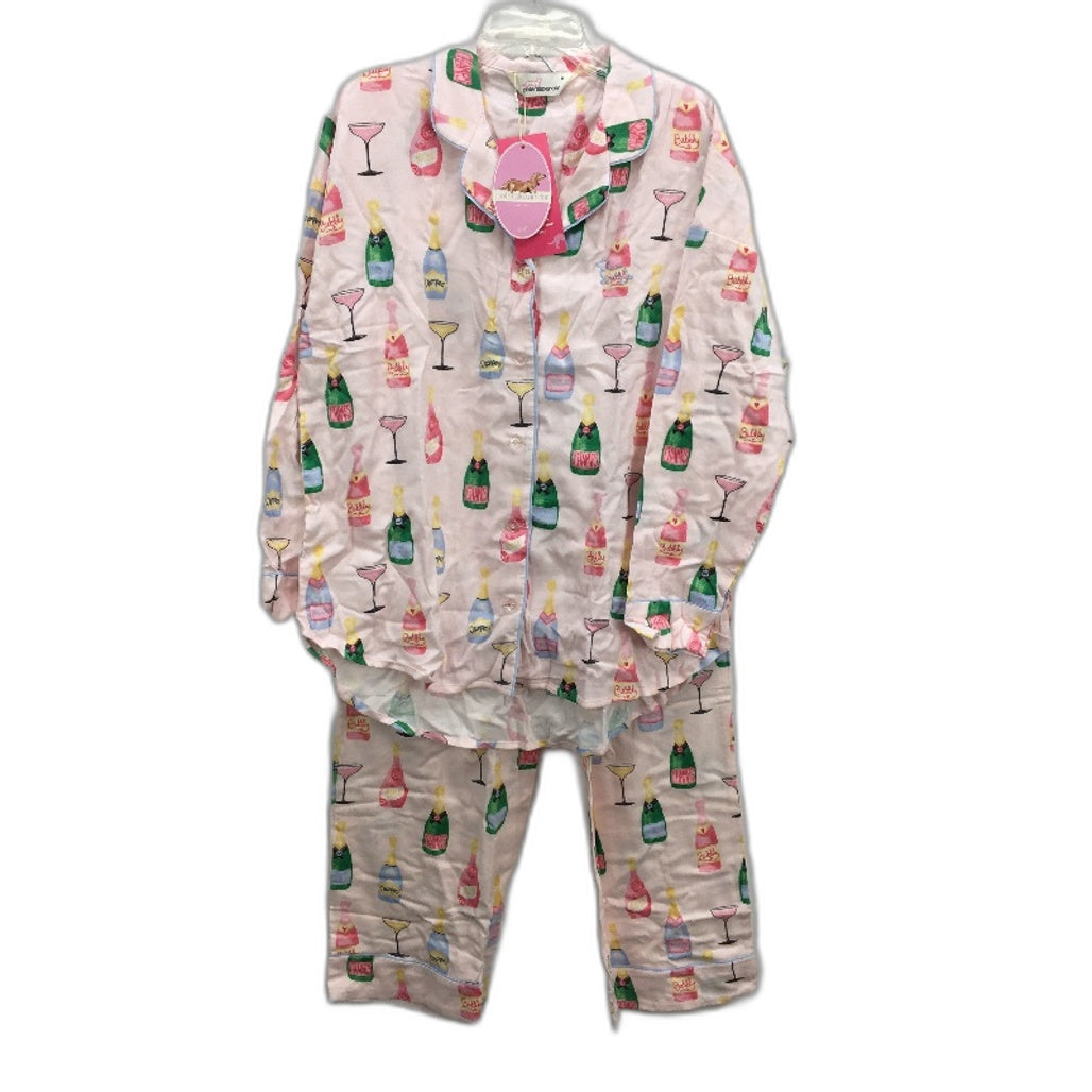 Peter Alexander Champagne Pink Flannelette Pyjama Set Ladies Size Medium NEW
