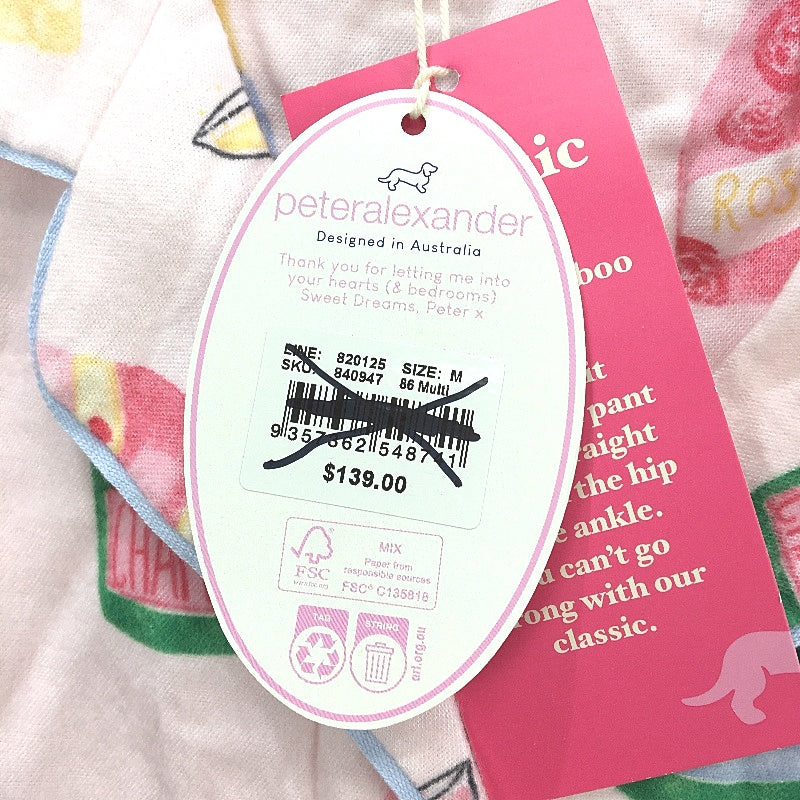 Peter Alexander Champagne Pink Flannelette Pyjama Set Ladies Size Medium NEW