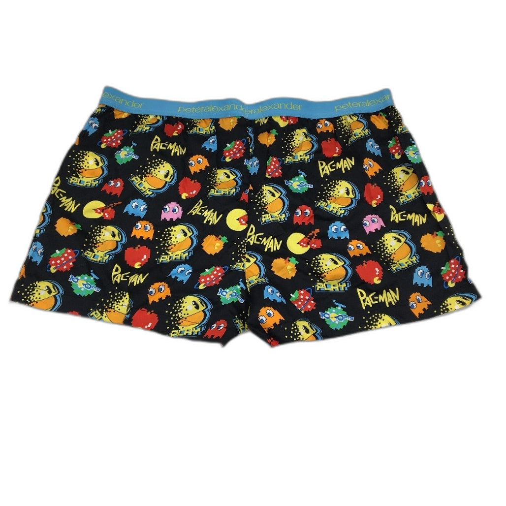 Peter Alexander Pac-Man Regular Fit Cotton Black Boxer Shorts Mens Size XL NEW